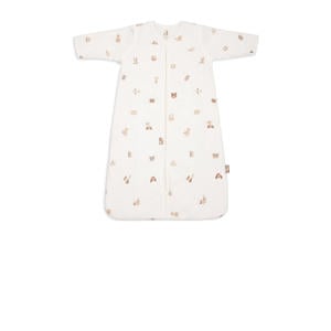 baby slaapzak met afritsbare mouw Animal Friends wit/beige