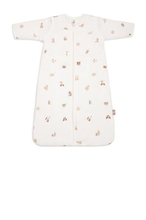baby slaapzak met afritsbare mouw Animal Friends wit/beige