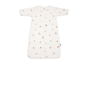 baby slaapzak met afritsbare mouw Animal Friends wit/beige