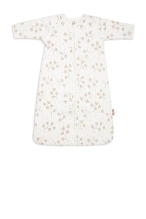 baby slaapzak met afritsbare mouw Leafy Dreams wit/beige