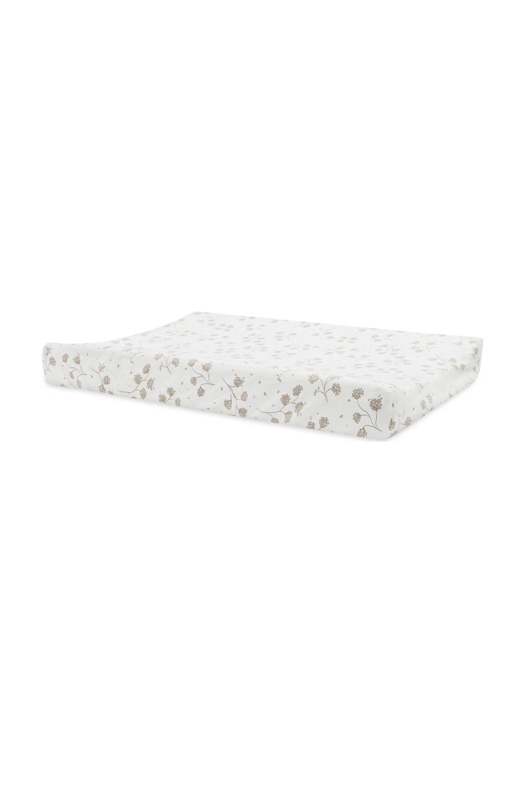 Jollein jersey aankleedkussenhoes Leafy Dreams wit/beige
