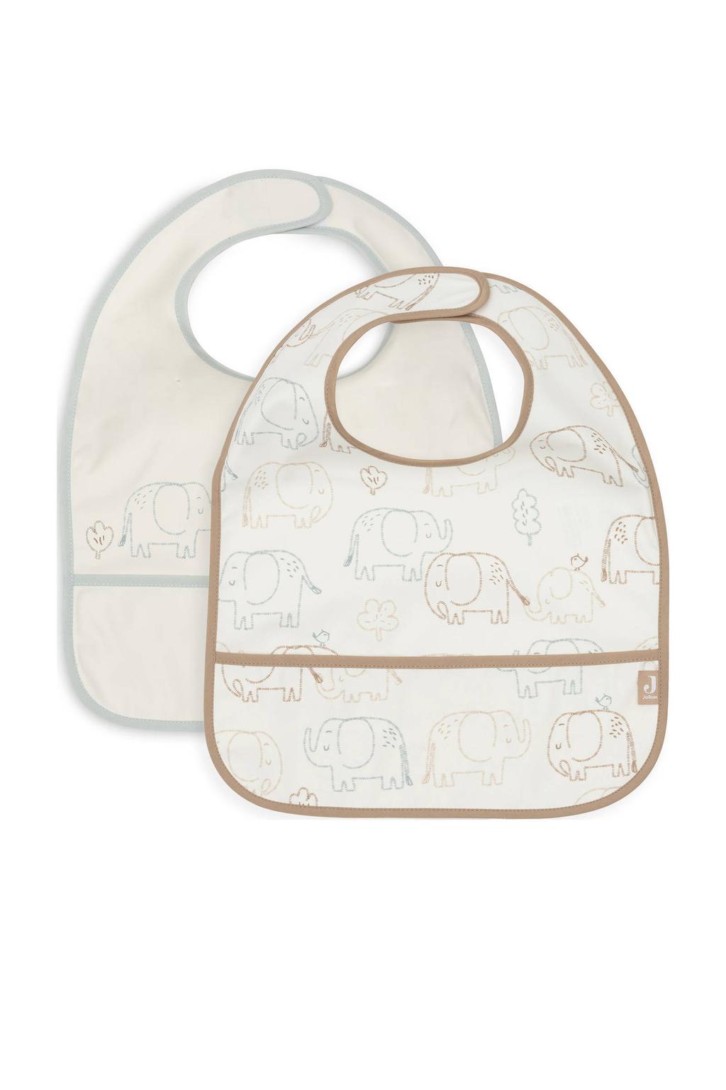 Jollein waterproof slab Elephant Tales - ecru/beige (set van 2)