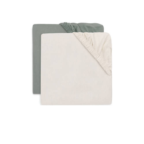 Jollein jersey ledikant hoeslaken Sea Green/Ivory - set van 2 afbeelding