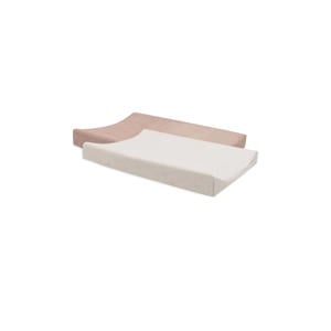 badstof aankleedkussenhoes Wild Rose/Ivory - roze/offwhite (set van 2)