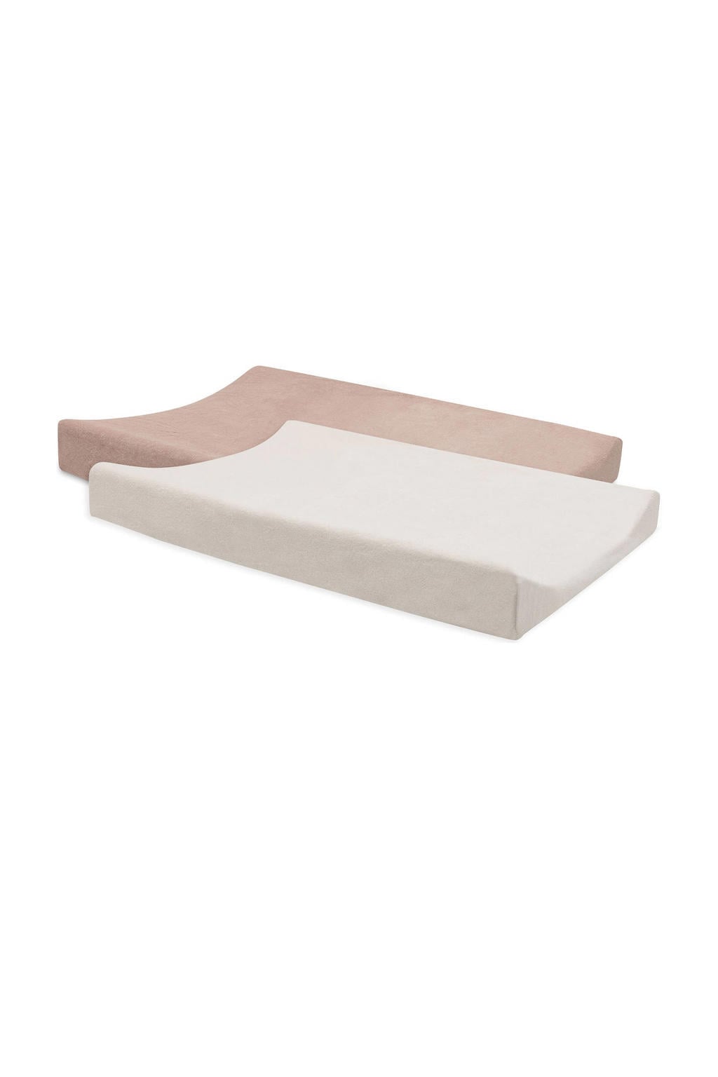 Jollein badstof aankleedkussenhoes Wild Rose/Ivory - roze/offwhite (set van 2)