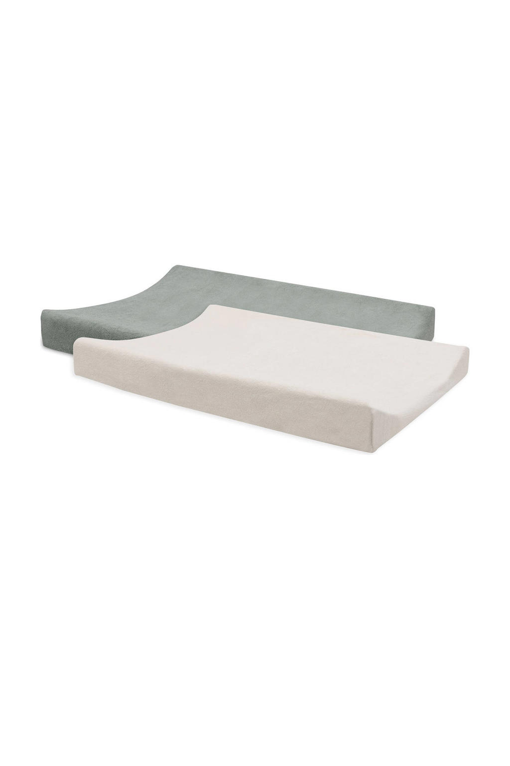 Jollein badstof aankleedkussenhoes Sea Green/Ivory - groen/offwhite (set van 2)