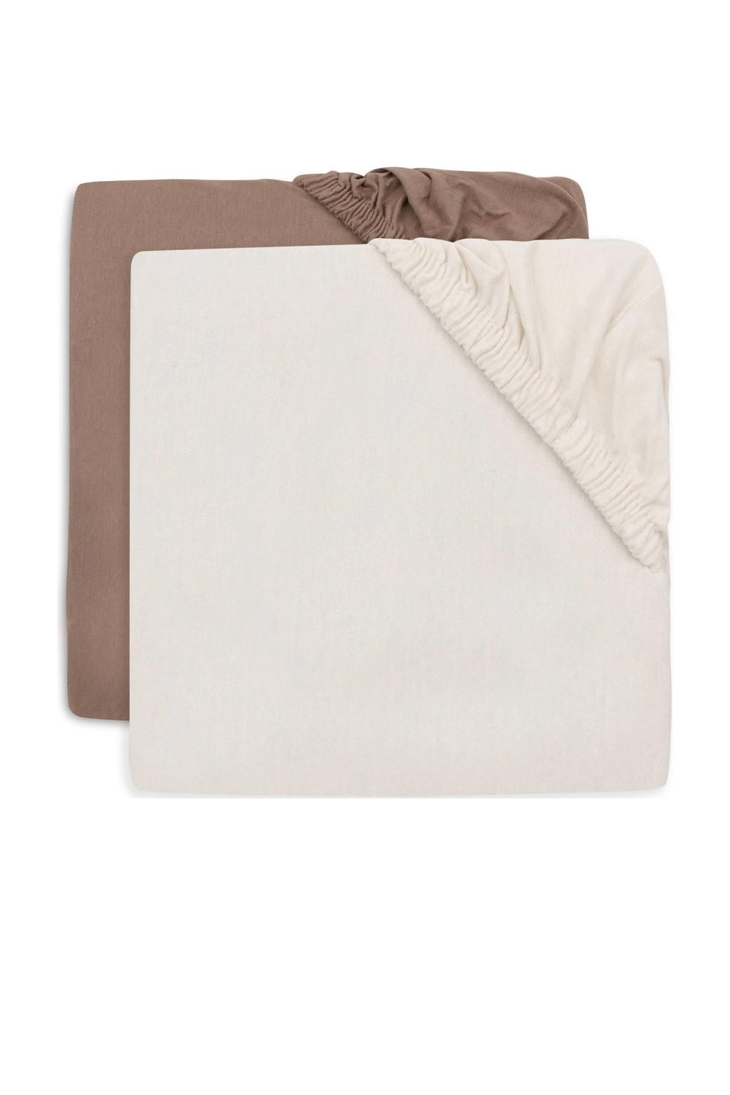 Jollein jersey wieg hoeslaken Milky Coffee/Ivory - bruin/offwhite (set van 2)