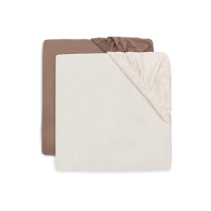 jersey ledikant hoeslaken Milky Coffee/Ivory - bruin/ecru (set van 2)