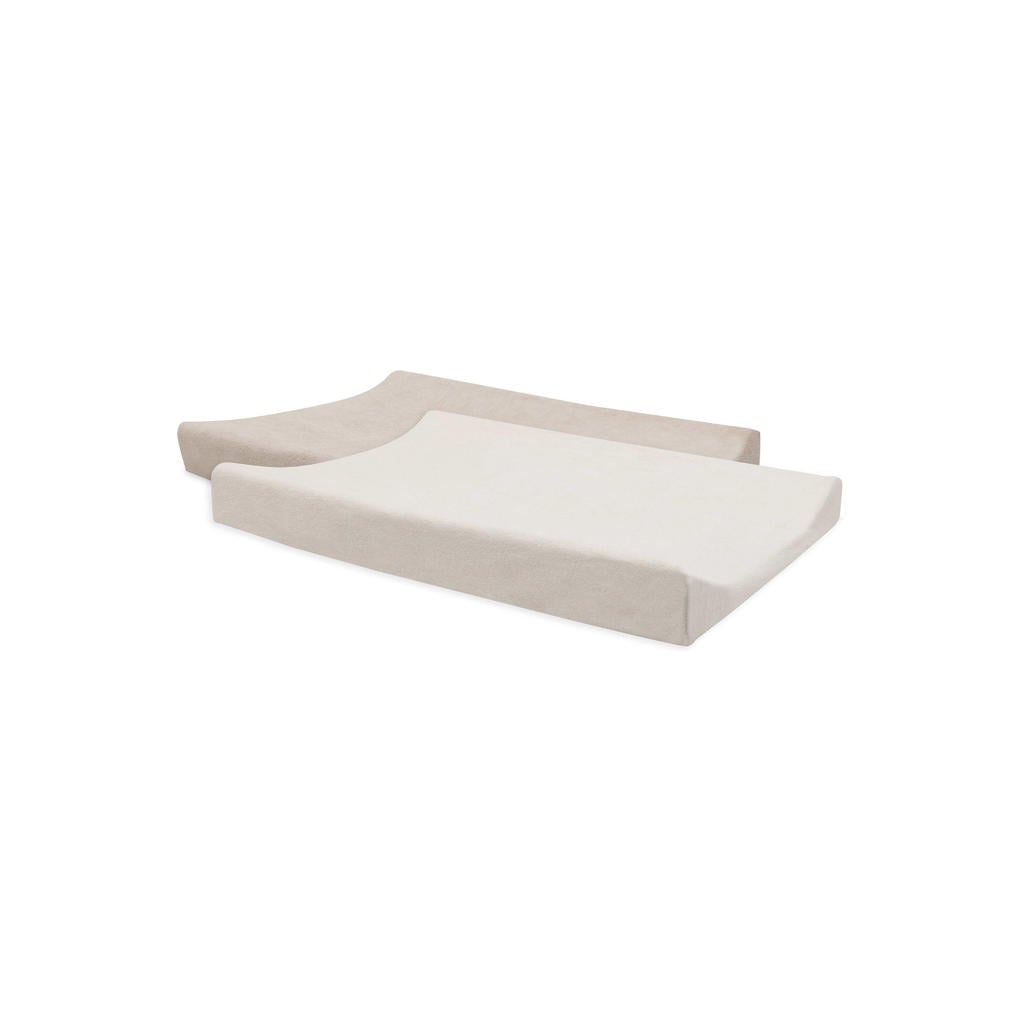 Jollein badstof aankleedkussenhoes Oatmeal/Sand - beige/offwhite (set van 2)