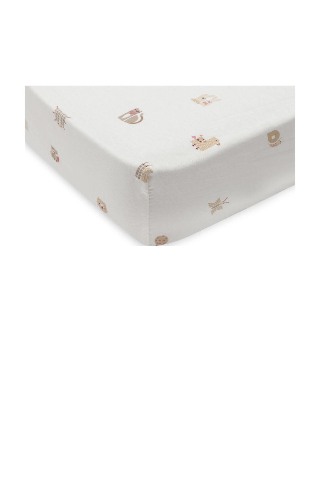 Jollein jersey hoeslaken kinderbed Animal Friends offwhite/beige
