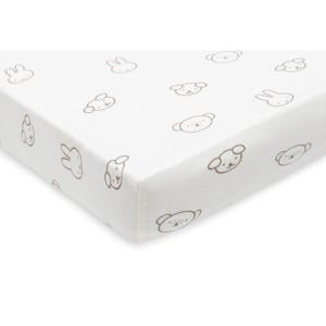 jersey kinderbed hoeslaken Miffy and Friends wit/bruin