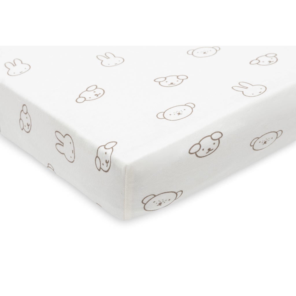 Jollein jersey kinderbed hoeslaken Miffy and Friends wit/bruin