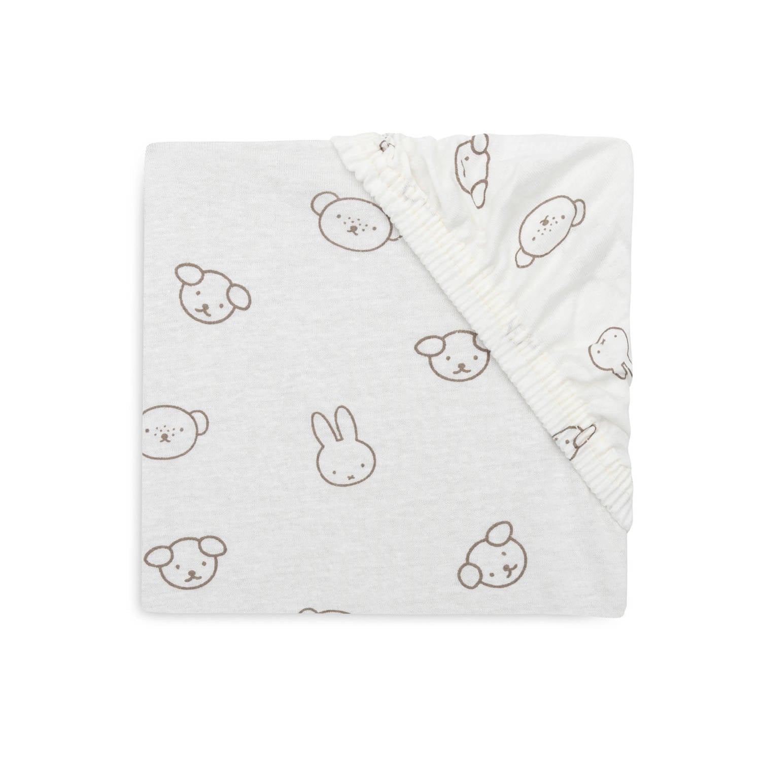 Jollein jersey kinderbed hoeslaken Miffy and Friends wit bruin