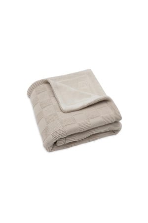 wiegdeken Box Knit Warm Sand/Velvet beige