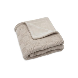 wiegdeken Box Knit Warm Sand/Velvet beige