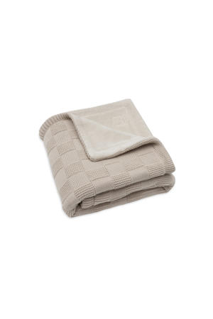 wiegdeken Box Knit Warm Sand/Velvet beige