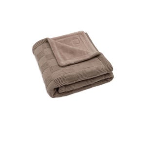 wiegdeken Box Knit Milky Coffee/Velvet bruin