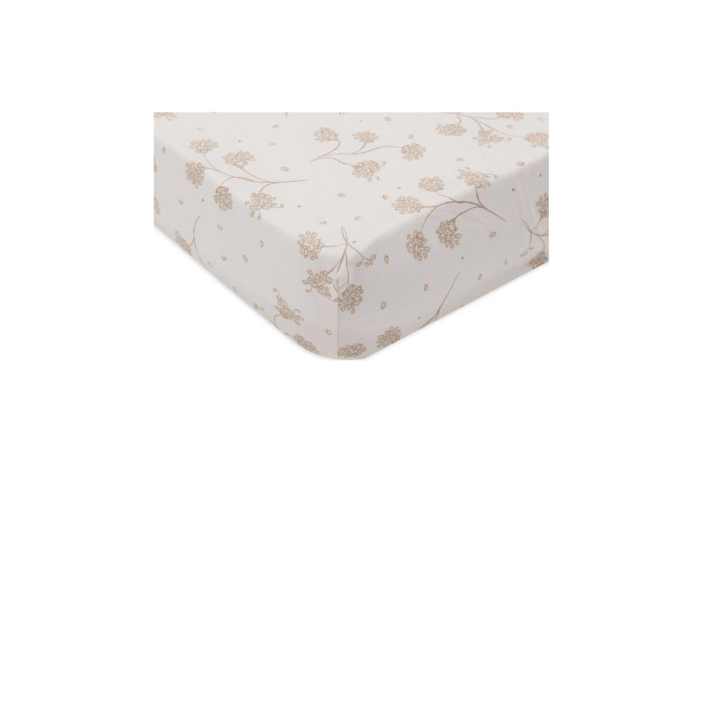 Jollein jersey kinderbed hoeslaken Leafy Dreams offwhite/beige