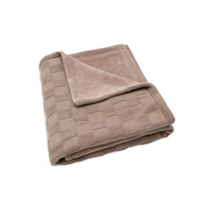 ledikantdeken Box Knit Milky Coffee/Velvet bruin