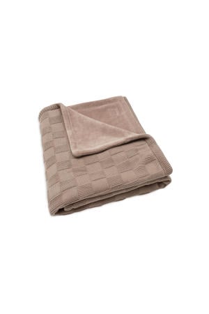 ledikantdeken Box Knit Milky Coffee/Velvet bruin
