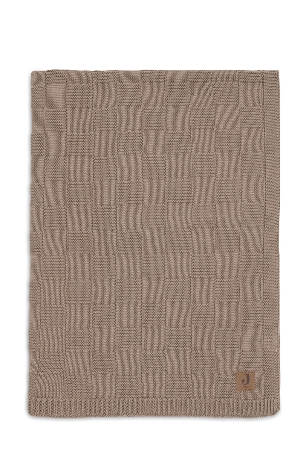 Jollein wiegdeken Box Knit Milky Coffee bruin
