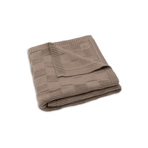 wiegdeken Box Knit Milky Coffee bruin