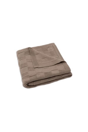 wiegdeken Box Knit Milky Coffee bruin