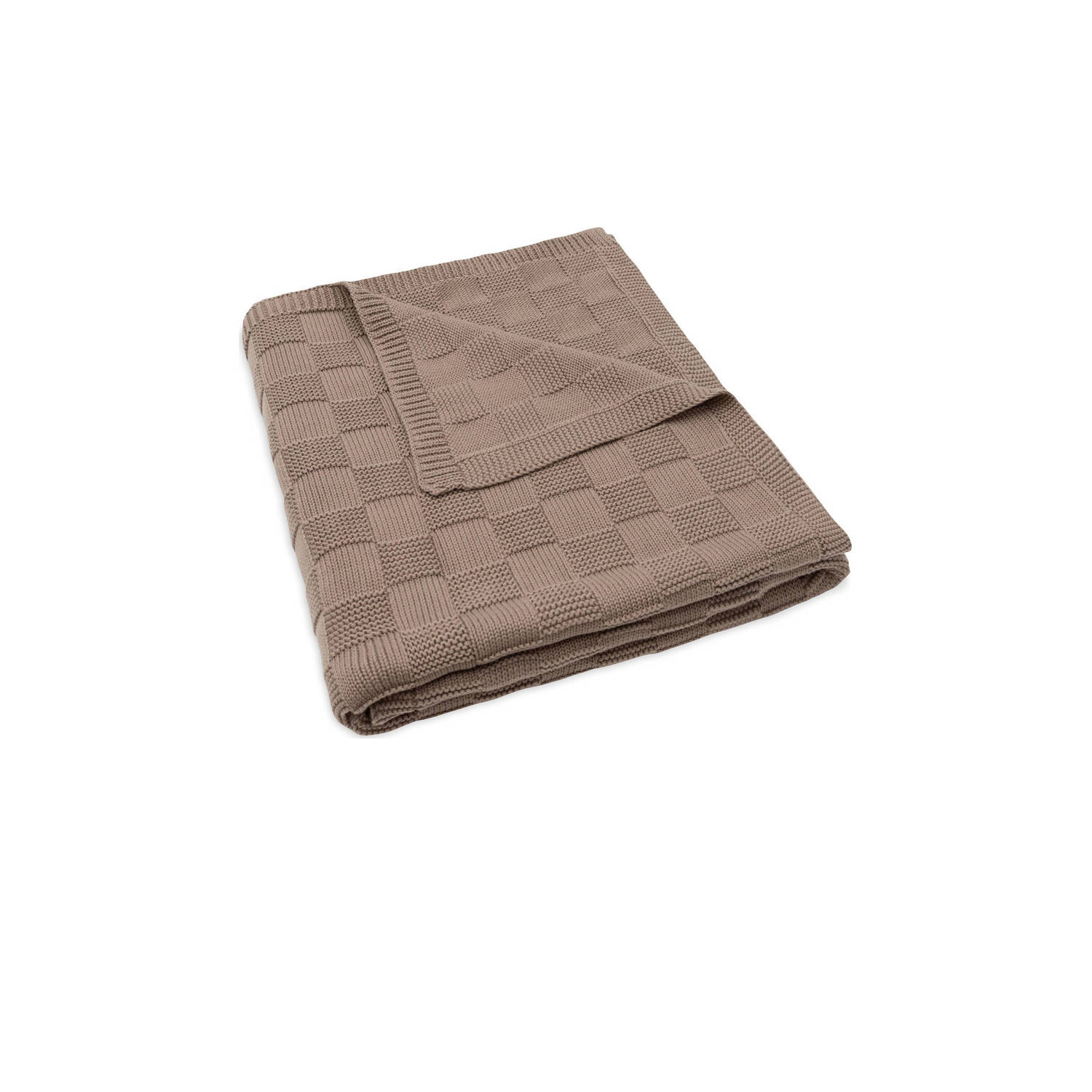 Jollein ledikantdeken Box Knit Milky Coffee bruin