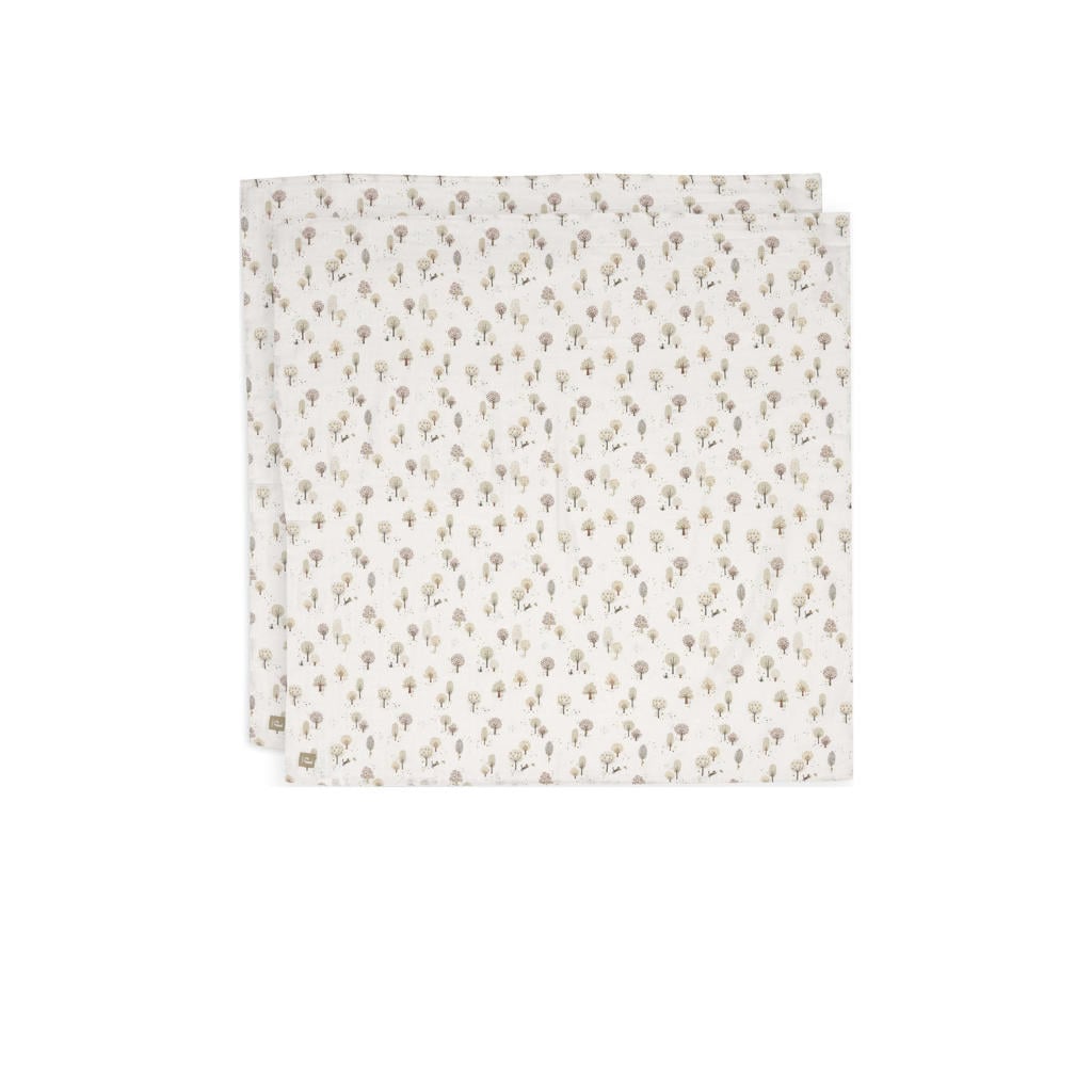 Jollein hydrofiele doek 115x115cm Tiny Park - ecru (set van 2)