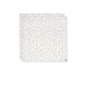 hydrofiele doek large Leafy Dreams -set van 2 wit/beige