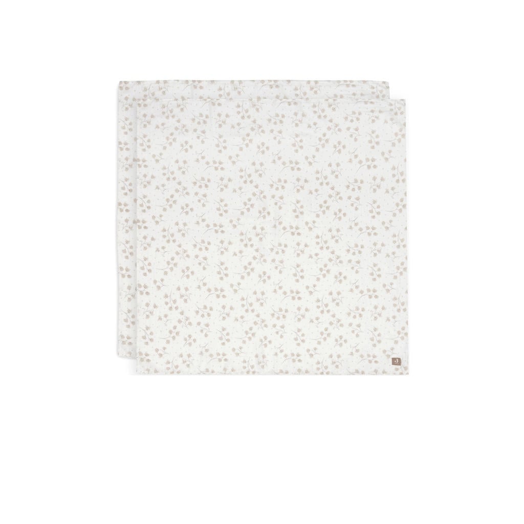 Jollein hydrofiele doek large Leafy Dreams -set van 2 wit/beige