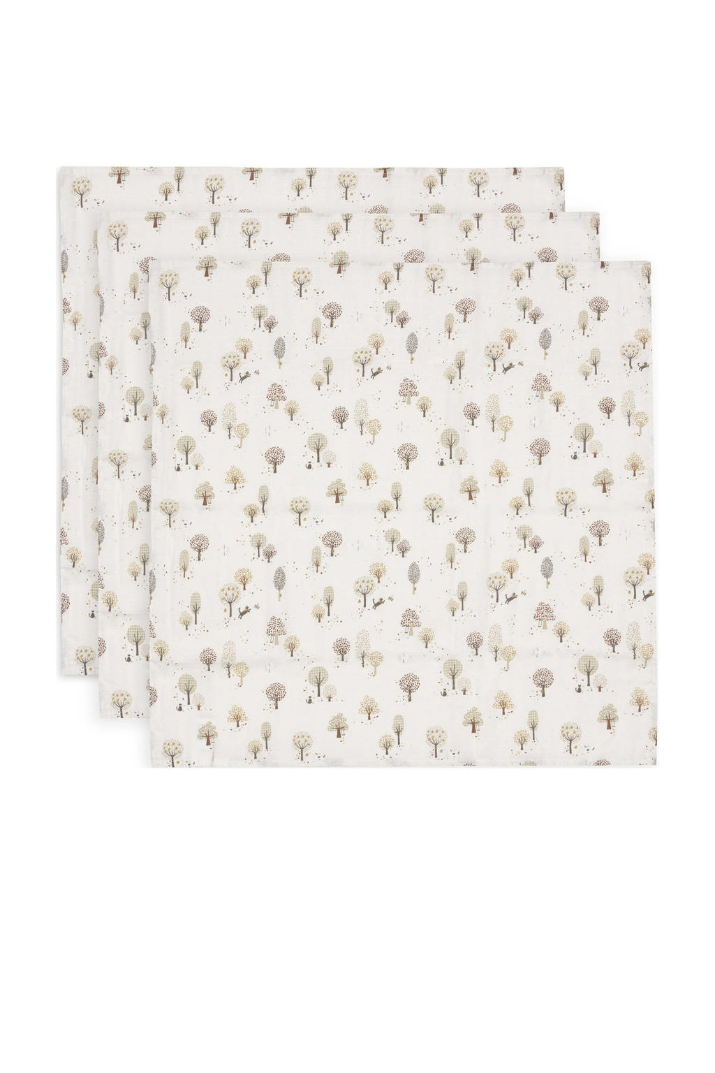 Jollein hydrofiele doek small Tiny Park - wit/beige (set van 3)
