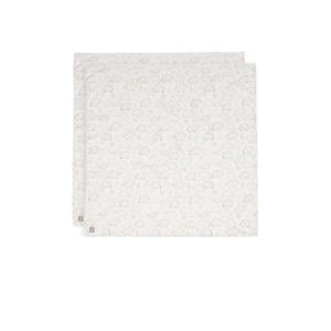 hydrofiele doek large Elephant Tales - wit/beige (set van 2)