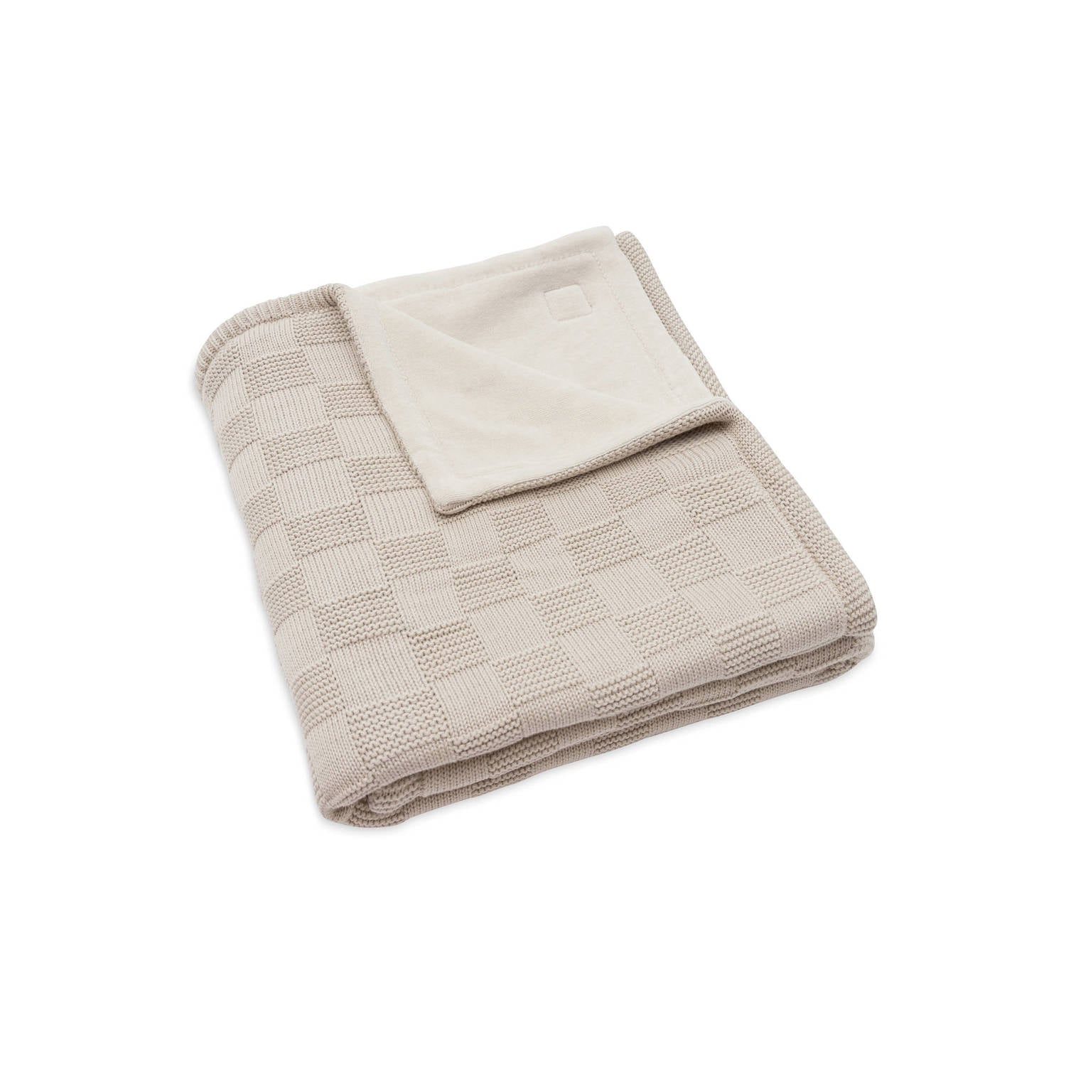 Jollein ledikant deken Box Knit Warm Sand Velvet