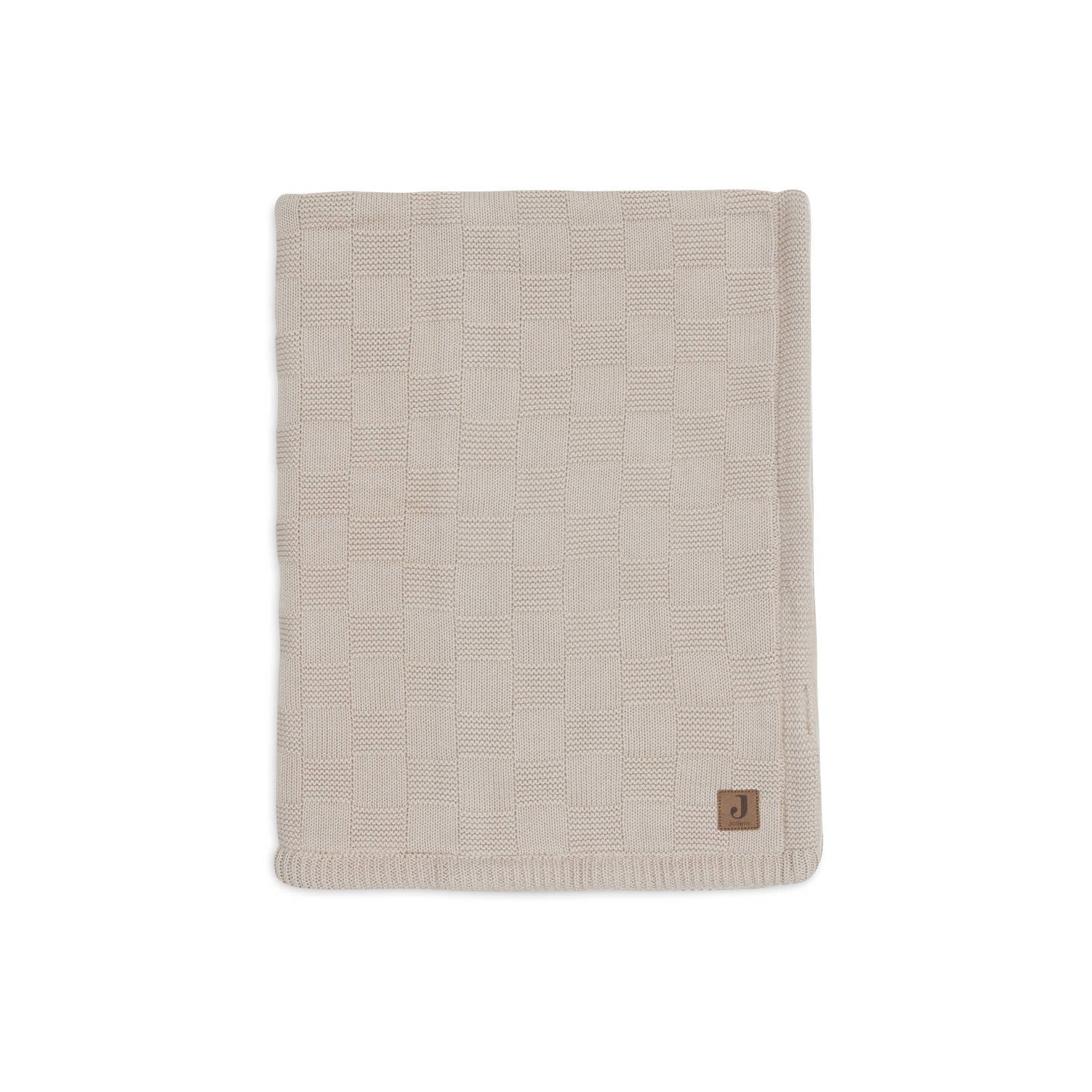 Jollein ledikant deken Box Knit Warm Sand Velvet