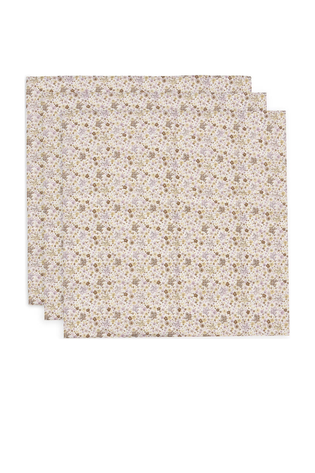 Jollein hydrofiele doek small Flower Fairies - beige/lila (set van 3)