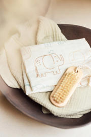 thumbnail: Jollein hydrofiele doek small Elephant Tales - wit/beige (set van 3)