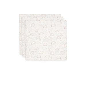 hydrofiele doek small Elephant Tales - wit/beige (set van 3)