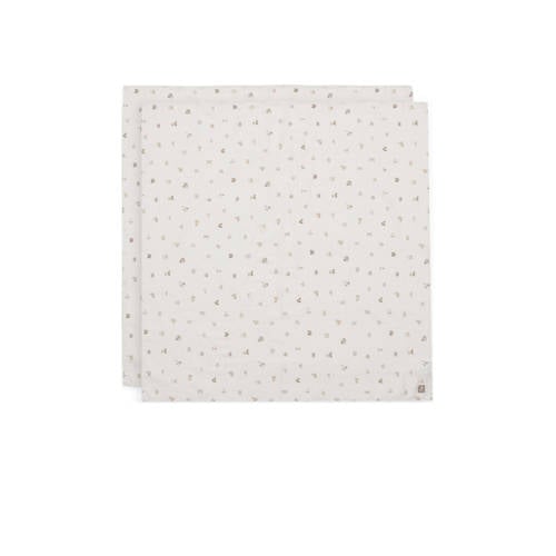 Jollein hydrofiele doek large Animal Friends - set van 2 wit/beige afbeelding