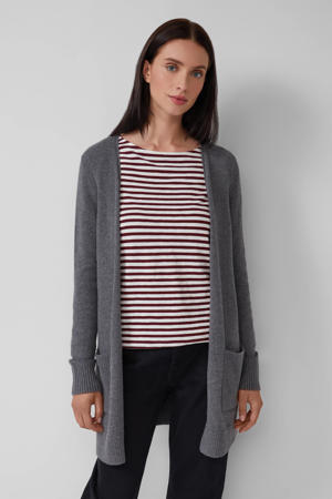 s.Oliver BLACK LABEL geruit vest met wol zwart/ wit