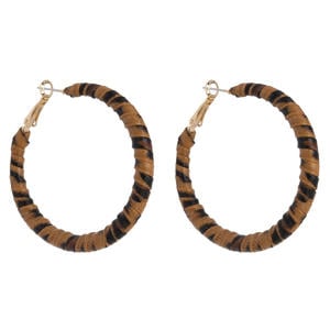 oorbellen Leopard Hoops bruin