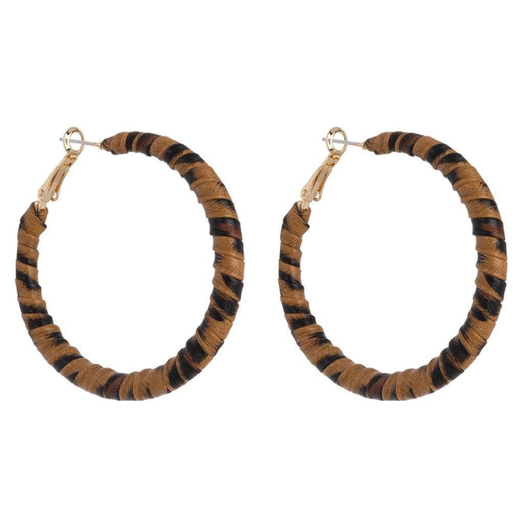 Life of Bulu oorbellen Leopard Hoops bruin