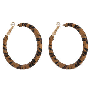 oorbellen Leopard Hoops bruin