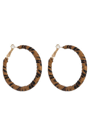 oorbellen Leopard Hoops bruin