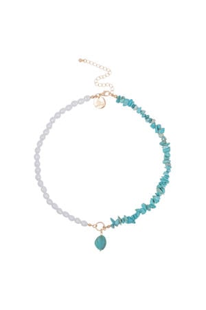 ketting Pearls turquoise