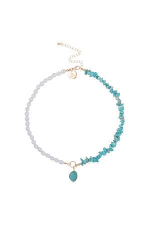 ketting Pearls turquoise