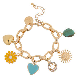 armband met bedels goudkleurig