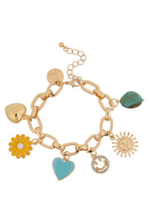 armband met bedels goudkleurig