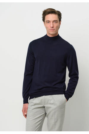 gebreide trui met wol donkerblauw