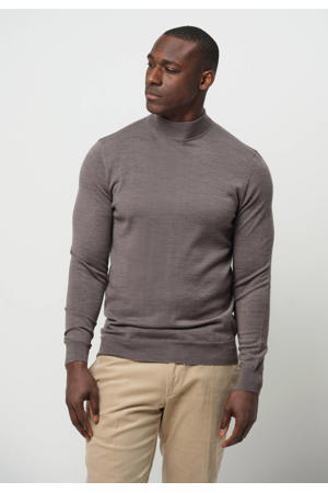 gebreide trui met wol taupe